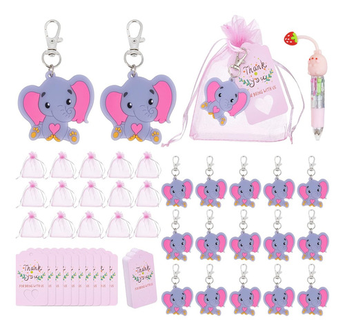 40pz Llaveros De Elefante Regalo Para Decoración Baby Shower