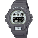 Reloj Casio G-shock Hidden Glow Dw-6900hd-8dr: Correa Gris Oscuro, Bisel Gris/blanco, Fondo Blanco