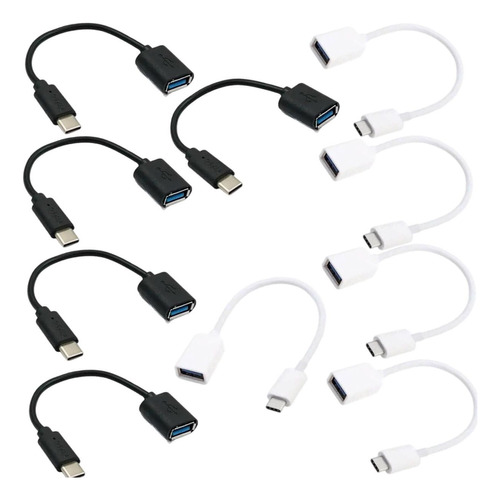 Kit 10 Cabo Adaptador Usb Femea X Tipo C Otg Atacado