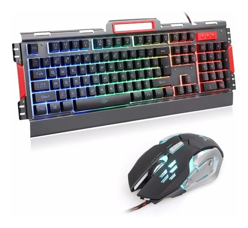 Combo Teclado + Mouse Gaming Set Retroiluminado Ergonómico