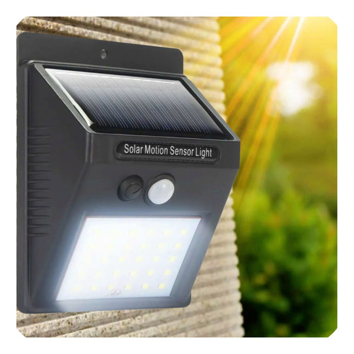 Luminaria Solar Led Luz Automática Sensor De Presença Ip67