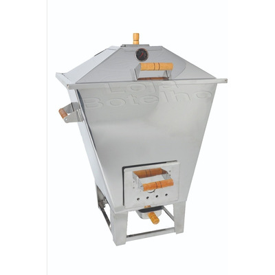 Churrasqueira Bafo Inox Gás E Carvão + Kit Gás - Tam G