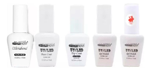 Kit French Uñas Ultrabon Base Vialactea Top Blanco Cherimoya