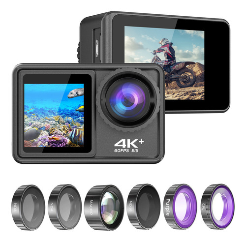 Cámara Deportiva Sport 4k Para Doble Pantalla 24mp Wifi Con