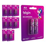 18 Pilhas Recarregaveis Aa 2700 Mah Elgin (9 Cart)