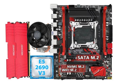 Kit Gamer Placa Mãe X99m Red Xeon E5 2690 V3 32gb + Gt610 2g