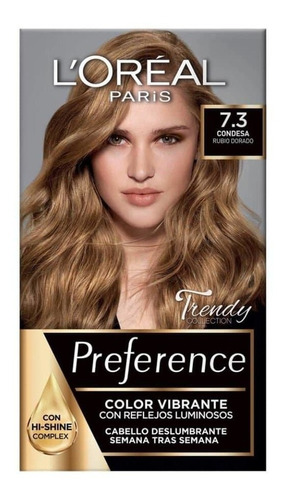 Tinte Preference Loreal Condesa Rubio Dorado Tono 7.3