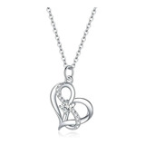 Collar Mujer Corazón Infinito Amor Fabricado En Plata 925 