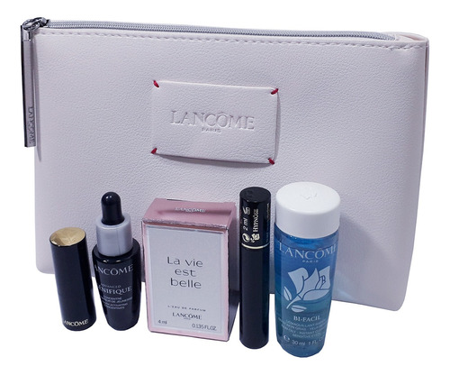 Lancome Set Rutina Belleza 5 Piezas + Cosmetiquero