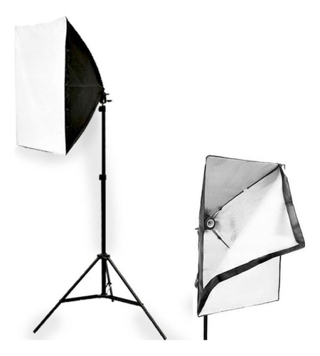 Kit Estúdio Tripé Iluminação Softbox 40x40 E27 Youtuber Cor Da Estrutura Preto Cor Da Luz Branco-frio 110v/220v (bivolt)