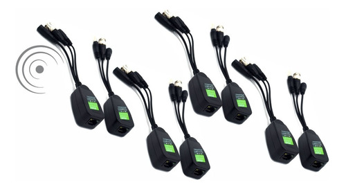 Kit De Video Balun Rj45 Energía , Video Y Audio En Un Solo