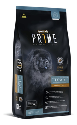 Special Dog Prime Ração Light Cães Médio Grande Adultos 15kg