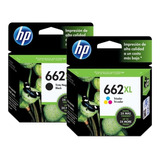 Combo 2 Cartuchos Hp 662xl Negra+662xl Tri Color/hp Deskjet