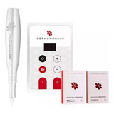 Kit Dermógrafo Dermomag Pen Prata + Controlador + Agulhas