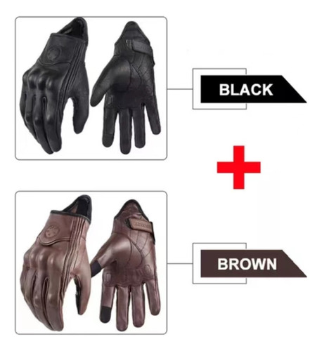 Guantes De Moto Vintage Para Hombre Y Mujer, Cuero Moto 2 Pc