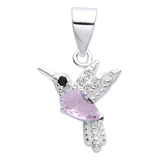 Dije Plata 925 Colibrí Mini Zircón Ave Cubic Regalo