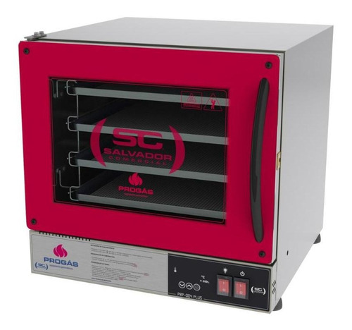 Forno Turbo Elétrico Prp004 Plus Vermelho Progas Digital 220 220v