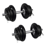 2 Halteres 40cm+24kg Anilhas Emborrachadas 4x3kg 4x2kg 4x1kg