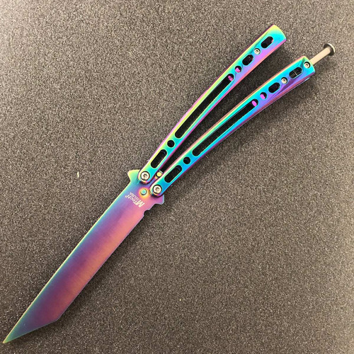 Navaja Mariposa Balisong Cuchillo Tactico Mtech 1167 Color Tornasol