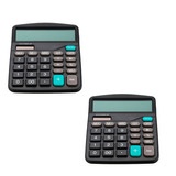 Kit 2 Calculadora Eletrônica De Mesa Multi-funções Grande