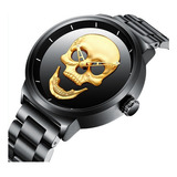 Reloj Mecánico De Cuarzo Para Hombre Con Esfera De Calavera