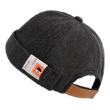 Gorro De Color Sólido Retro Docker Gorro Enrollado Puño Sin