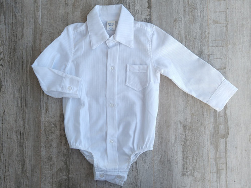 Body Camisa Bebe Bautismo Blanco  1 Al 5 