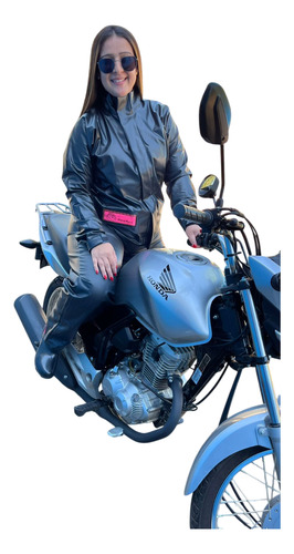 Capa De Chuva Feminina Motoqueiro Moto Pvc