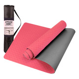 Mat Yoga Colchoneta Bicolor Pilates Fitness Tpe 6mm + Funda