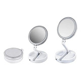 Espelho Mesa Luz Led Dobrável Aumenta 10x Maquiagem Portátil