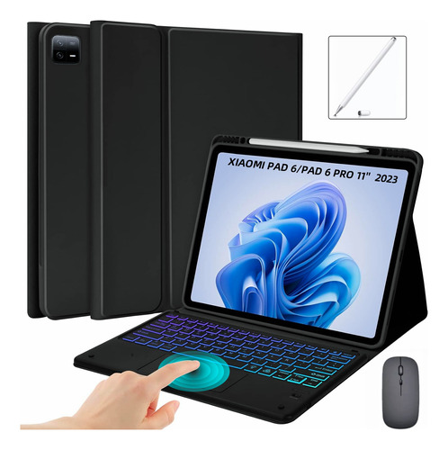 Funda Teclado Táctil Con Mouse+ Lapiz Para Xiaomi Mi Pad 6