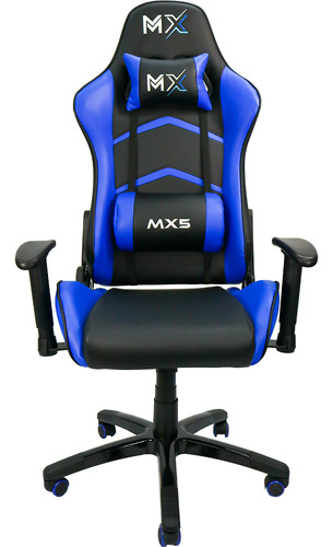 Cadeira Gamer Mx5 Giratoria Preto Azul Giratoria Confortavel