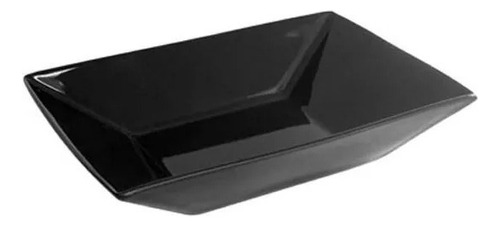 Plato Hondo Fuente Profunda Rectangul Porcelana Negro Oxford