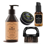 Set Barba Shampoo,pomada Mate Y Serum Primont Cepillo Finger