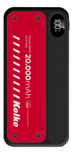 Batería Externa Power Bank Kolke 20000mah Carga Rápida Color Negro