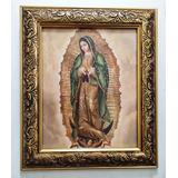 Virgen De Guadalupe Tradicional En Marco Dorado A 30 X 25 Cm