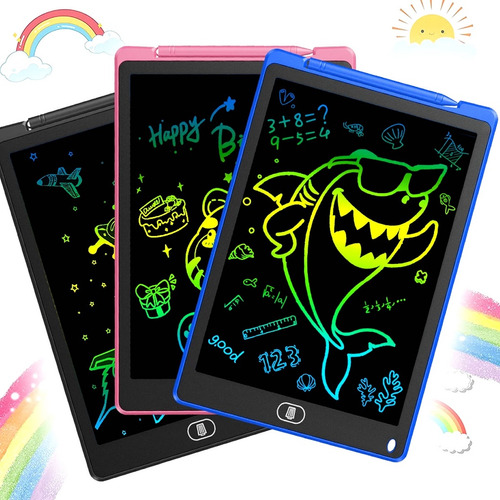 Tableta Lcd Magic Whiteboard Para Niños De 12 Pulgadas Escrita En Color