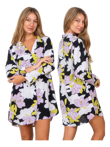 Camisola Pijama Mujer De Fibrana De Seda Suave Comoda