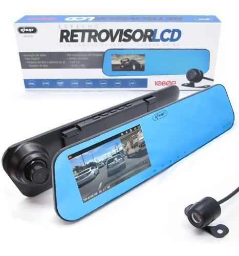 Retrovisor Com Câmera Frontal E Ré Frente Full Hd 1080p