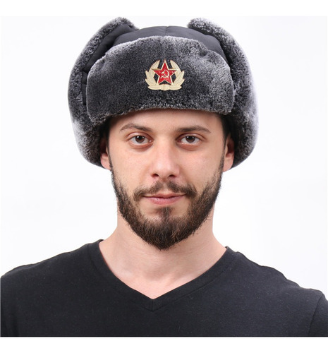 A5+gorra Rusa Shapka Ushanka (gris, Medical 62)