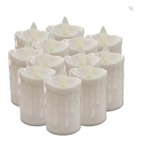 Conjunto De 12 Velas Led Artificial Decorativa Eletrônica