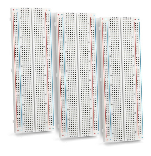 Protoboard 830 Puntos Blanco Mb102 3 Piezas