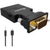 Convertidor Adaptador Vga A Hdmi Con Audio   Salida De Fuent