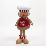 Boneco Natal Decoração Biscoito Ginger Cozinheiro Mesa 33cm