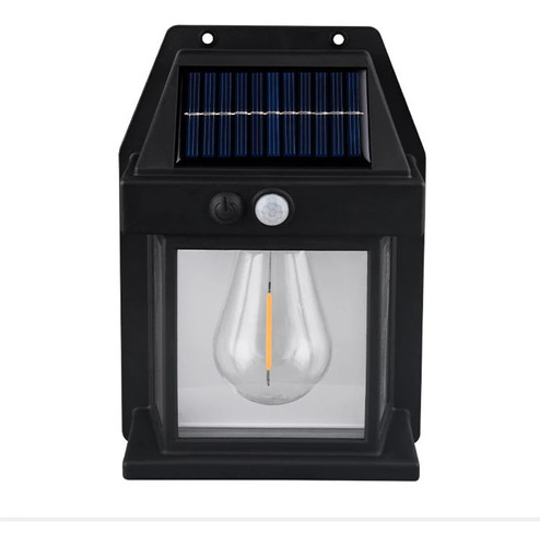 Farol Solar De Pared + Sensor Movimiento Luz Cálida Exterior