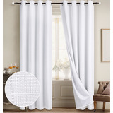 100 Blackout Curtains White Linen Curtains For Bedroom ...