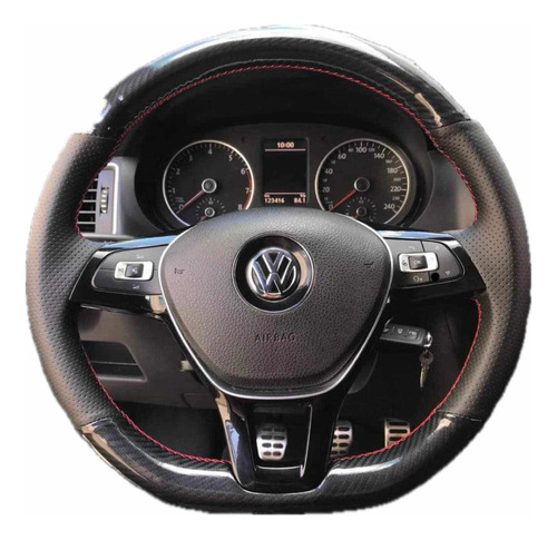 Forro De Volante Fibra De Carbono Para Vw Golf Jetta Vento