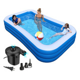 Piscina Inflable Con Bomba, Triple Cámara, Doble Grosor