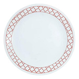 Plato De Almuerzo Corelle Livingware 8.5  Bp Trellis Rojo