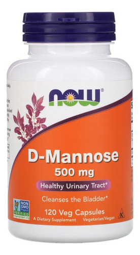 Now Foods D- Mannose 500mg 120vcaps Tracto Urinario Sano Sfn Sabor Sin Sabor